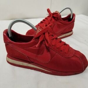Vintage Nike Cortez Leather RED Suede‎ Size 7.5 Republic Of Korea